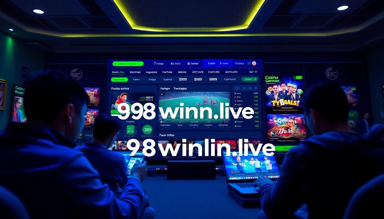Interactive scene depicting users engaging with the 98winwin.live betting platform, showcasing exciting game elements and promotions.