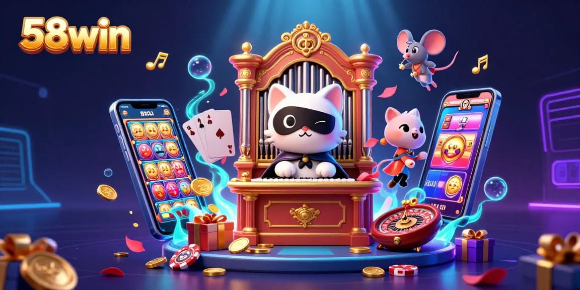 Experience the thrill at 58win with captivating 3D casino art featuring exciting games and dynamic characters.
