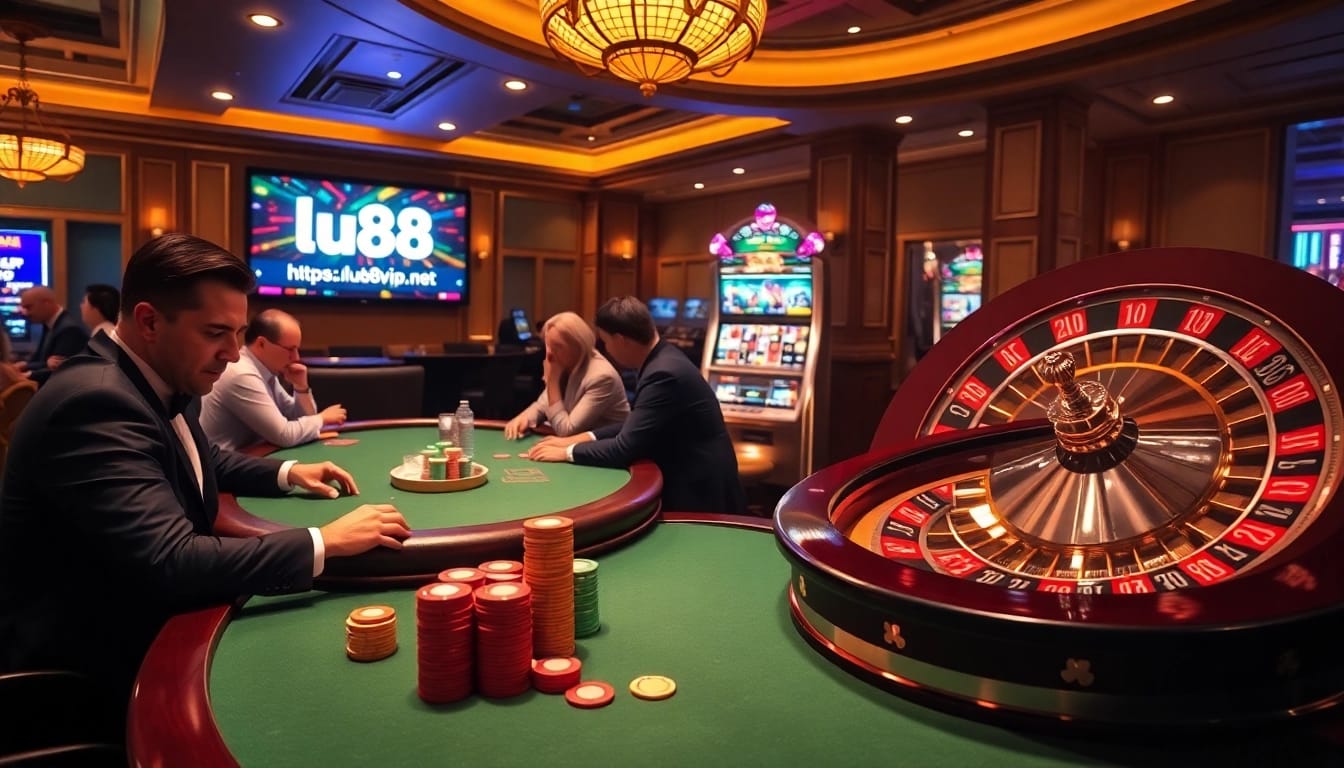 Experience the thrill of winning at https://lu88vip.net/ with an exciting poker scene and vibrant casino elements.