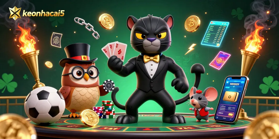 Bet with keonhacai5 while enjoying a vibrant scene of a cartoon panther and friends!