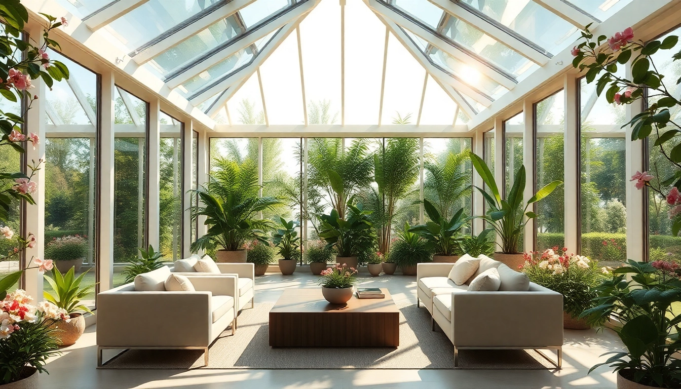 Experience a beautiful solarium room filled with sunlight and greenery, promoting relaxation and comfort.