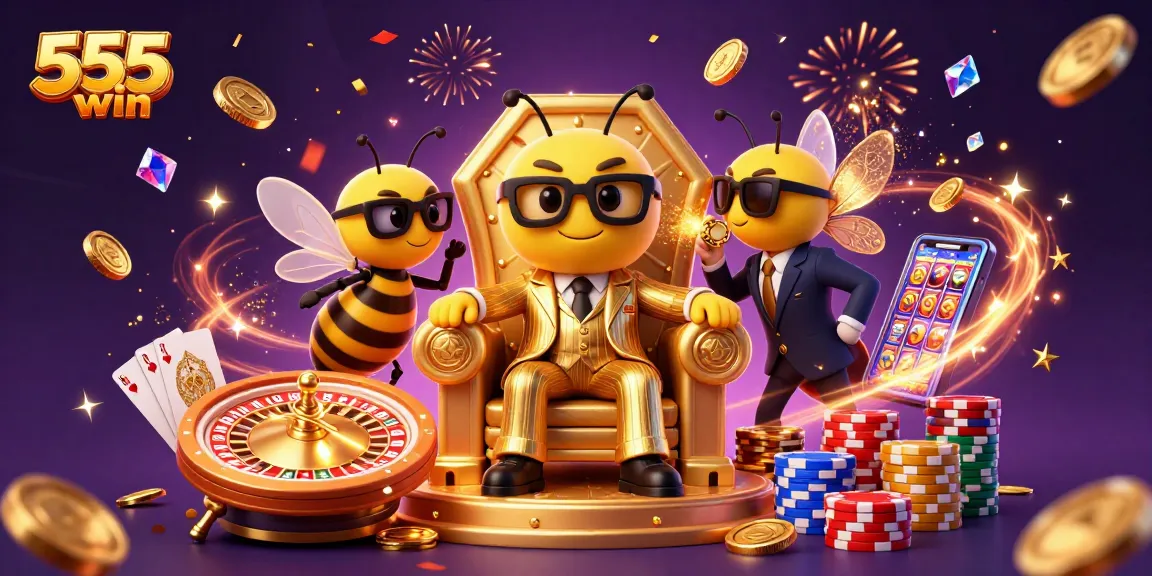 Experience thrilling gameplay at 555win with cartoon characters in an engaging casino scene.