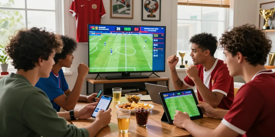 Enjoying sbobet login at a lively sports betting gathering with friends analyzing live matches and odds.