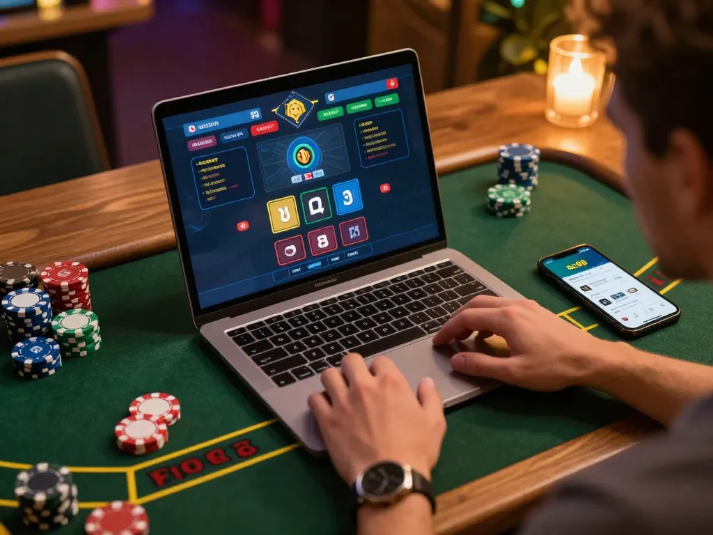 Experience strategic gameplay with sc88 on a modern laptop during online baccarat session.