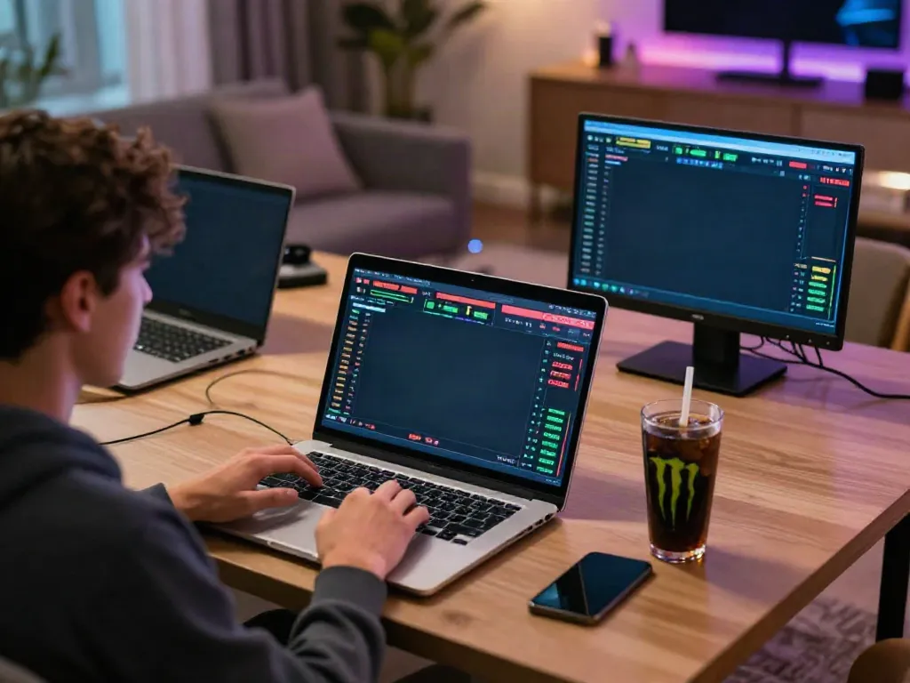 Player enjoying tx88 sports betting in a modern living room with multiple screens displaying live updates.