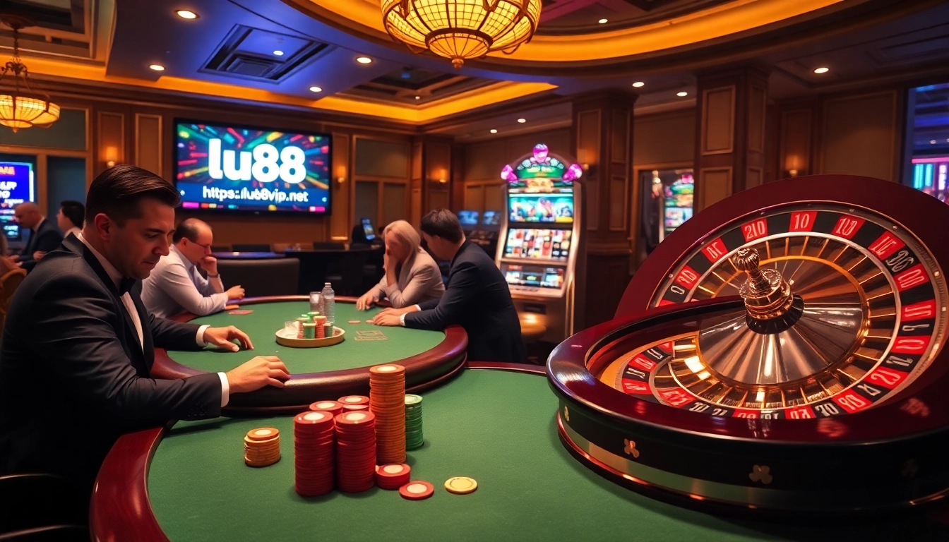 Experience the thrill of winning at https://lu88vip.net/ with an exciting poker scene and vibrant casino elements.