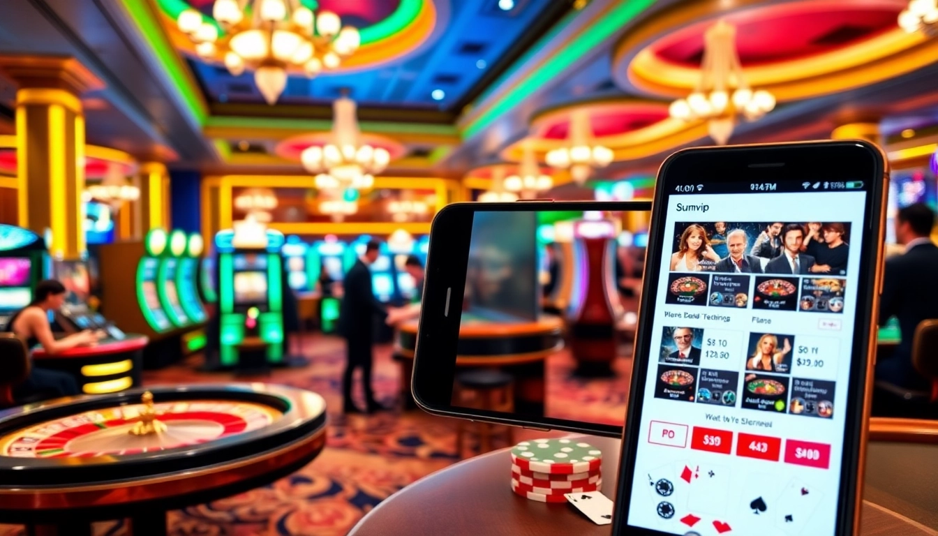 Experience thrilling gameplay with the sumvip app on a luxurious casino floor.