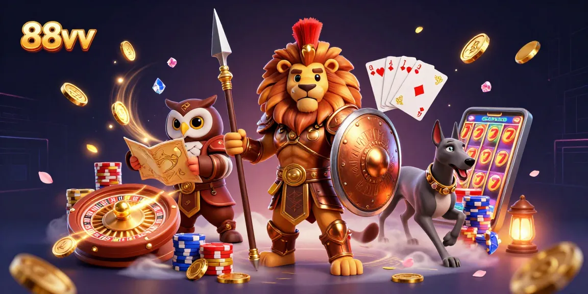 Experience thrilling gameplay with 88vv's 3D character-themed casino adventure.