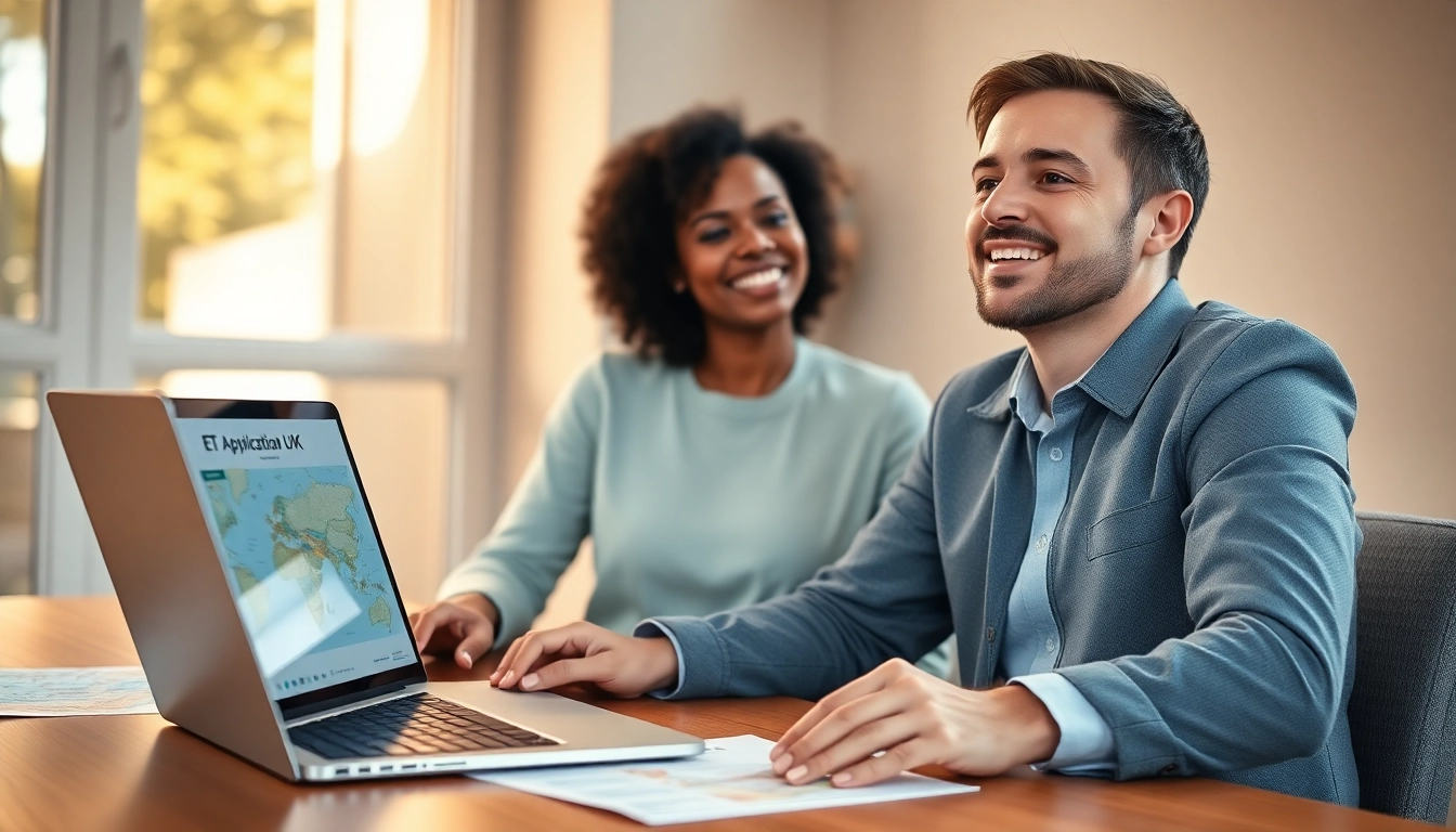 Complete your eta application uk efficiently at a modern workspace with travel essentials.