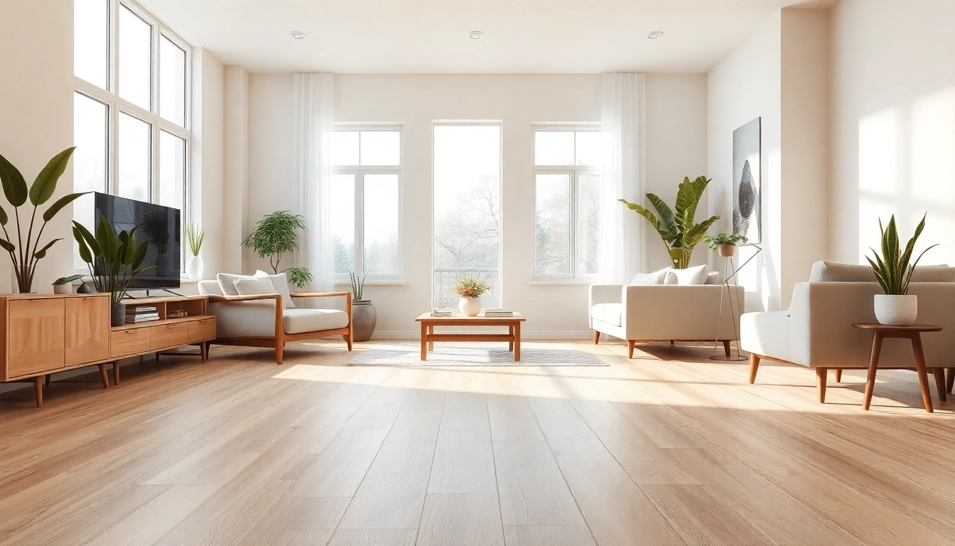 Transform your space with discount vinyl flooring, featuring a modern living room setting that emphasizes style and comfort.