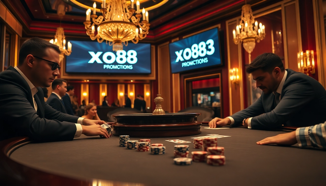 x088t3 Promotions on poker table with chips and cards, capturing high-stakes excitement.