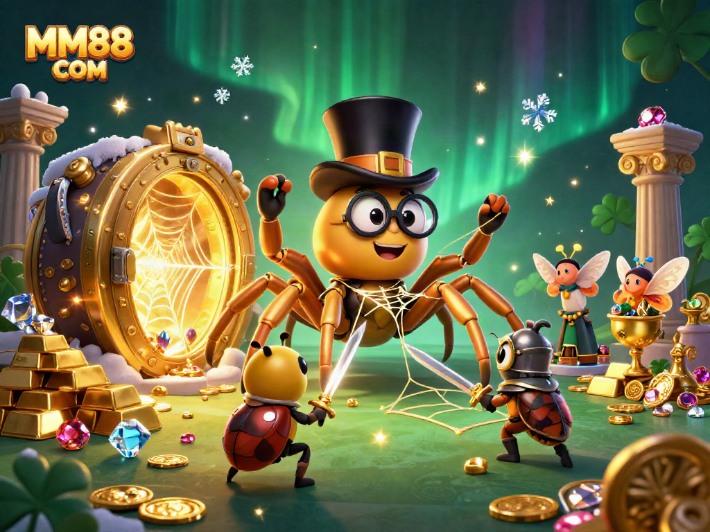 Experience immersive gameplay with MM88 COM in a vibrant, dynamic casino illustration.