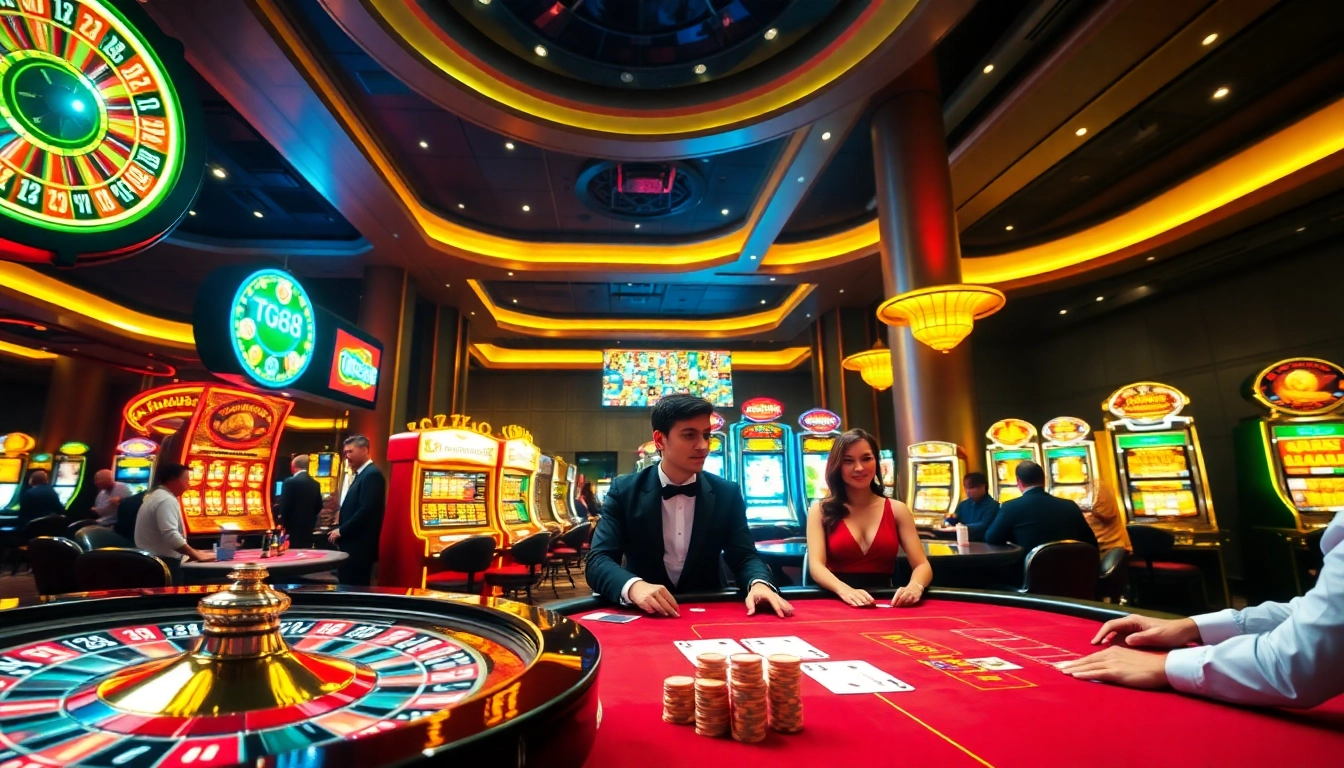 Experience the excitement of gambling at trang chủ TG88 with vibrant casino tables and thrilling gameplay.