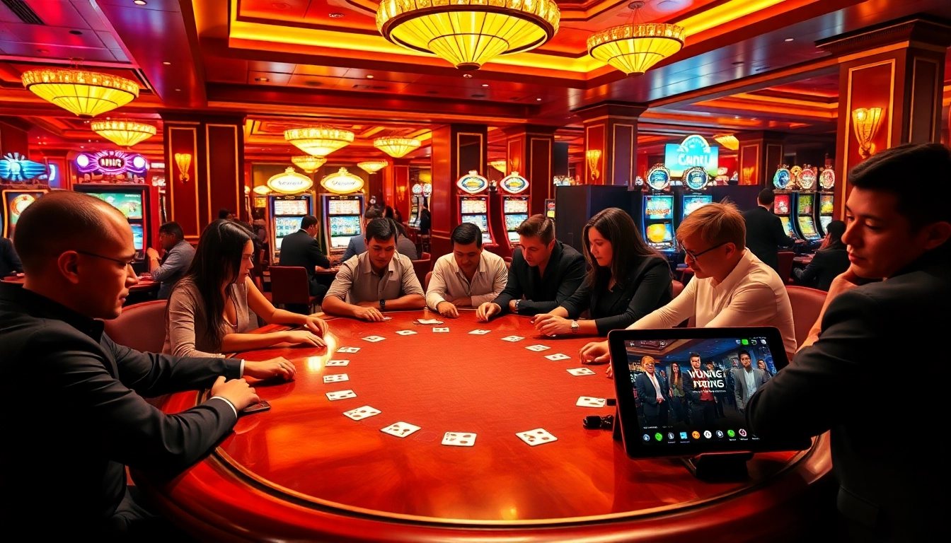 Experience thrilling poker action at https:/nk88.us.com/ with diverse players engaged in high-stakes gambling.