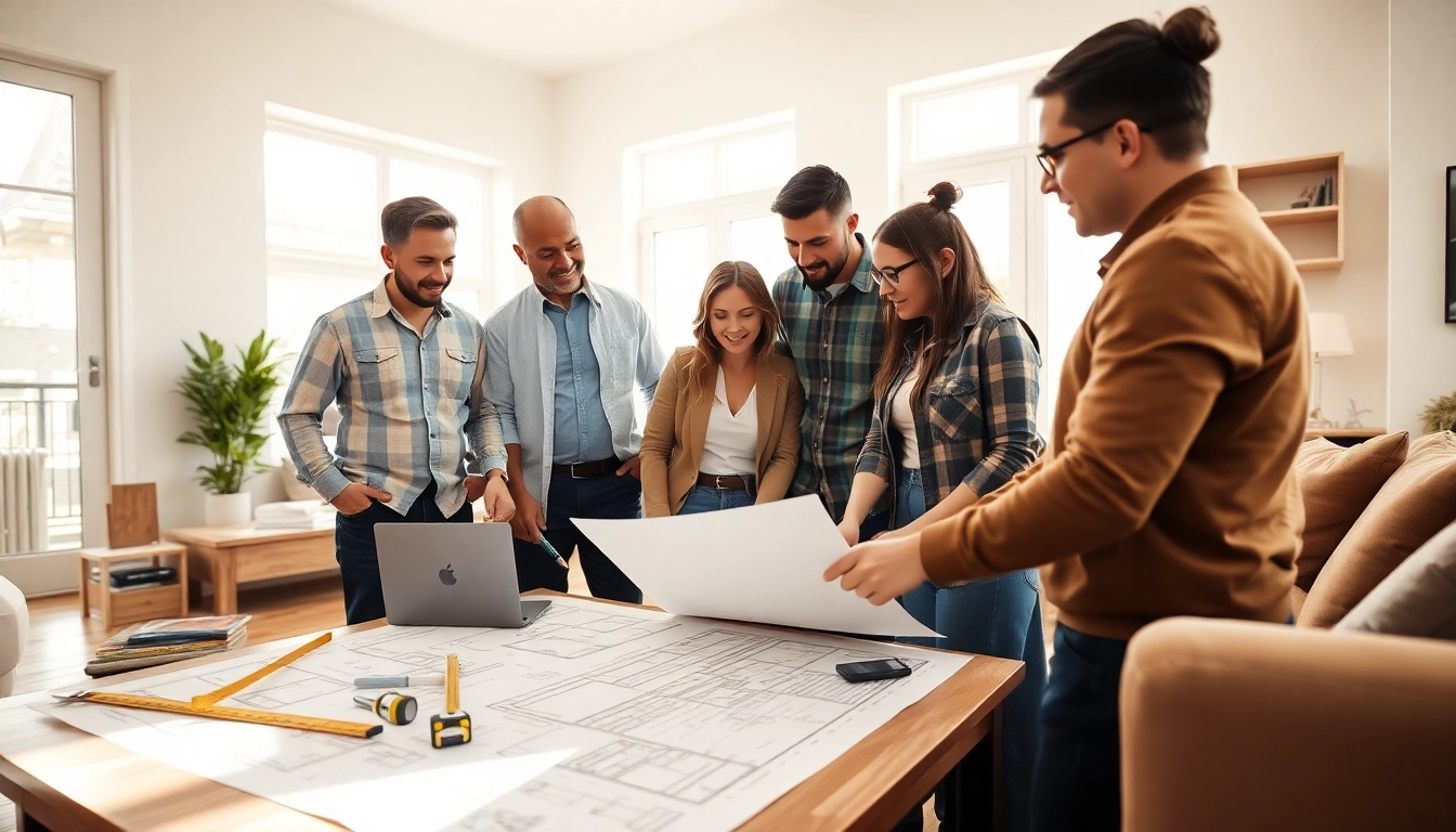 Engaged renovators near me collaborating on a home renovation project.