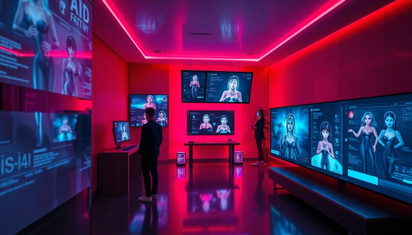 Engaging scene of NSFW AI platforms, showcasing interactive character AI in an immersive digital environment.