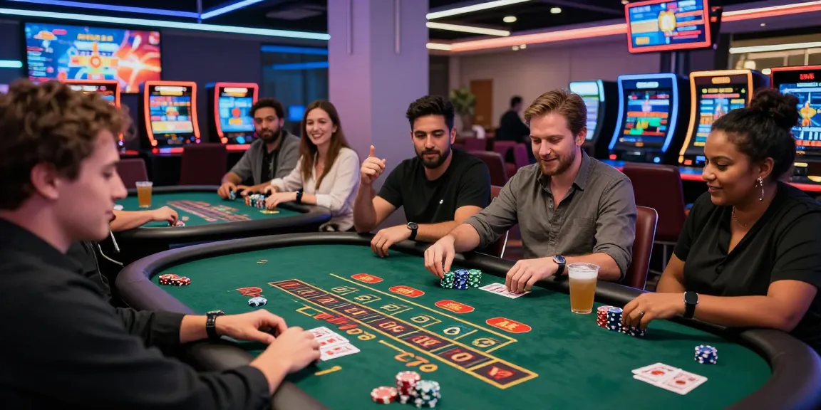 Players enjoying gaming at credit card casinos at ieee.org.uk with vibrant atmosphere and live dealer tables.