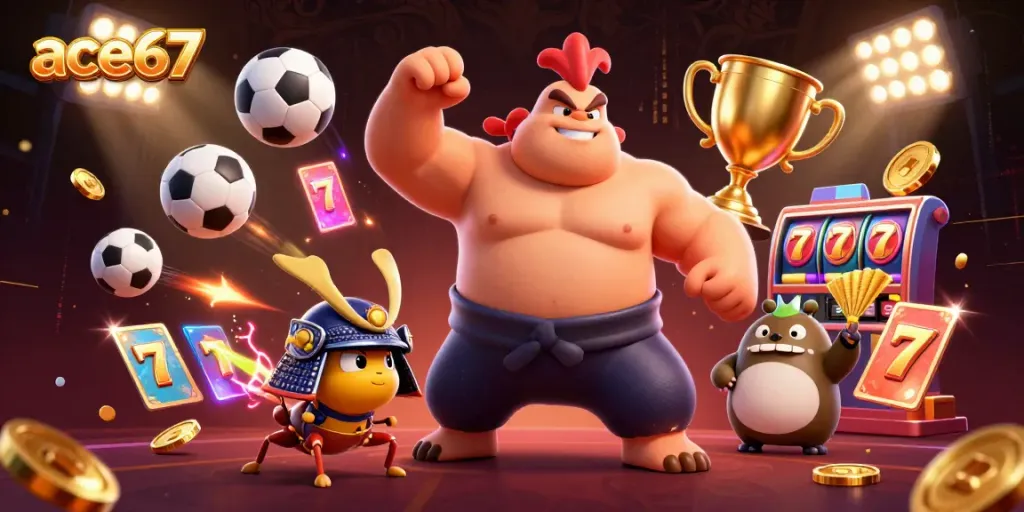 Bet on ace67 with thrilling casino action featuring characters and dynamic game elements.