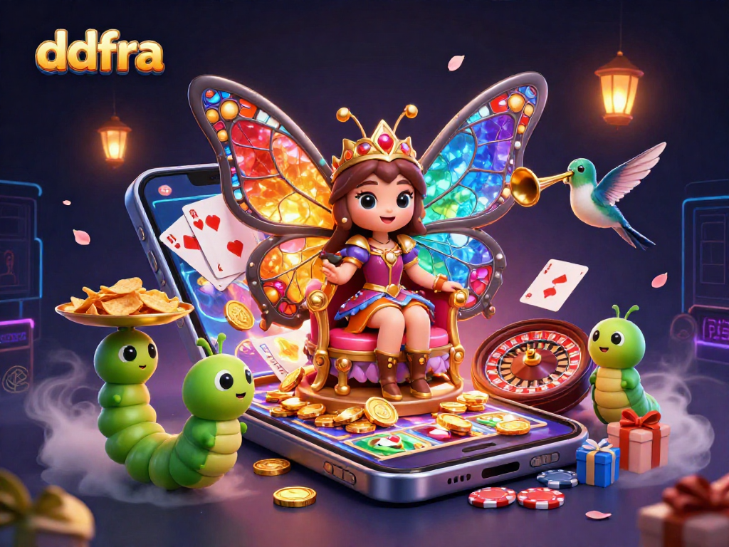Experience the excitement at ddfra's vivid casino world with colorful slot games and joyful characters.