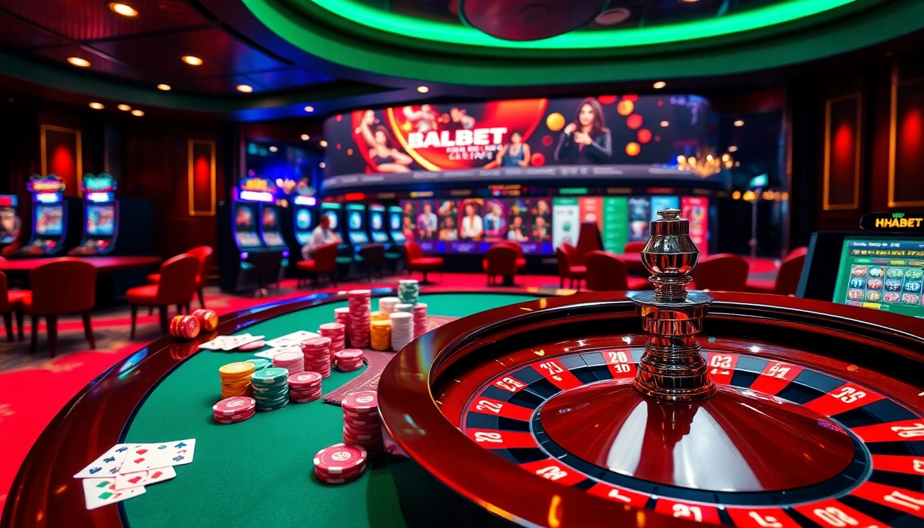 Experience the excitement of Trang chủ thabet in a vibrant casino setting with tables and games.