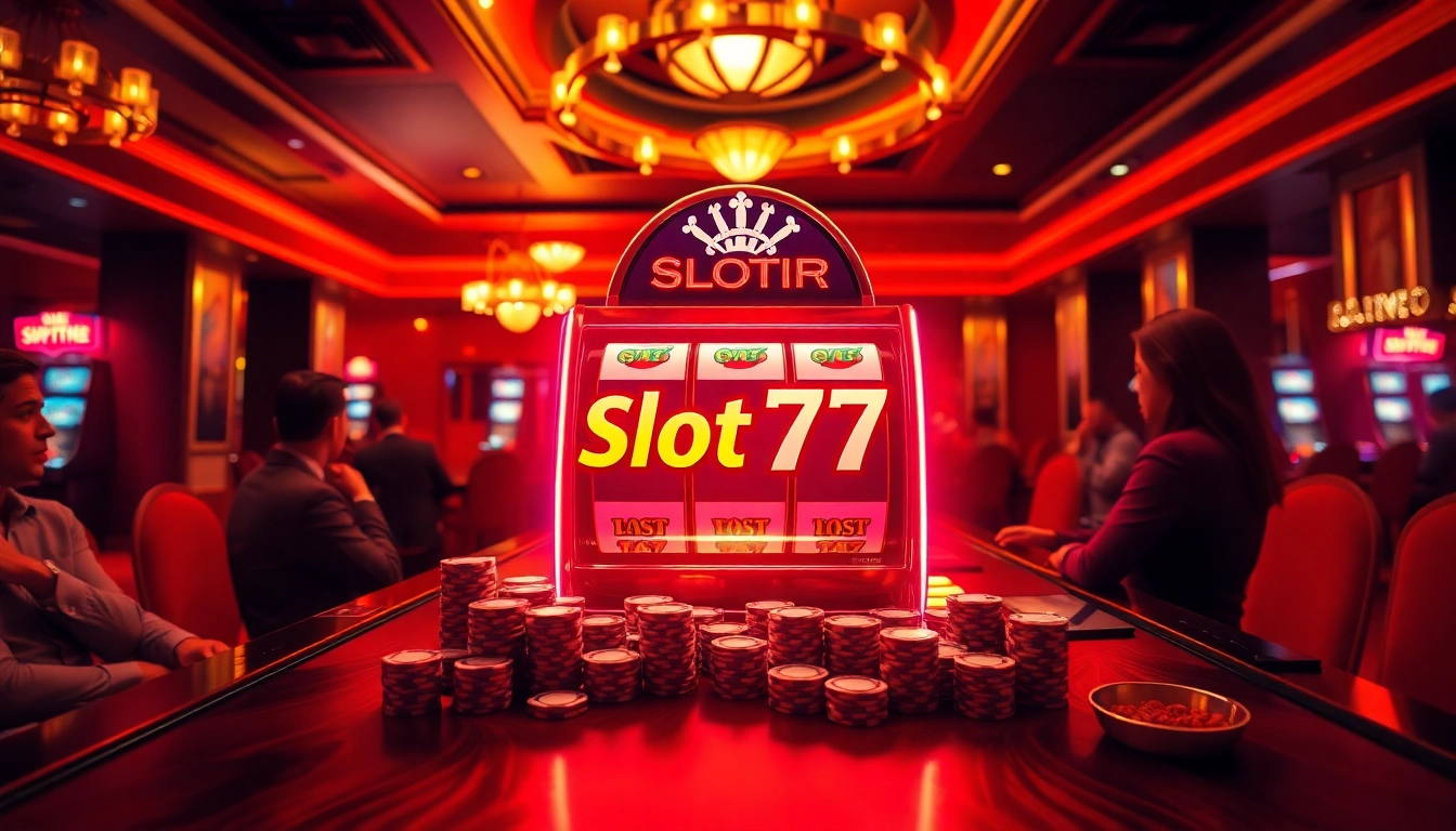 Experience the thrill of Slot777 with vibrant slot machines and casino excitement.