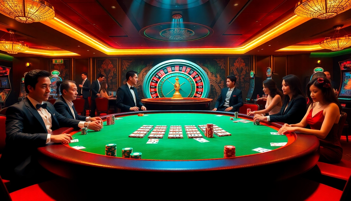 Experience high-stakes excitement at a nhà cái uy tín UU88 casino with vibrant gaming tables and luxury.