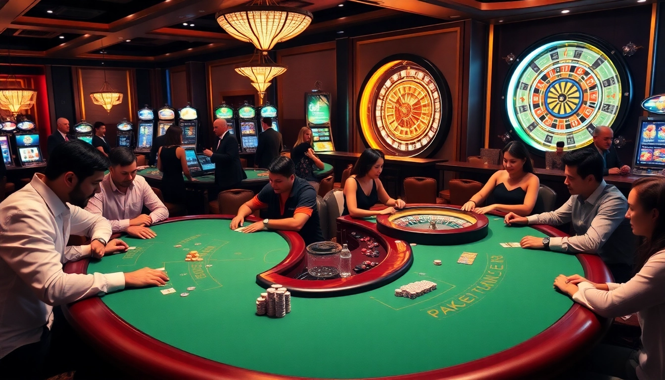 Players celebrating big wins at a luxury gambling table on rikvip.gb.net's online platform.
