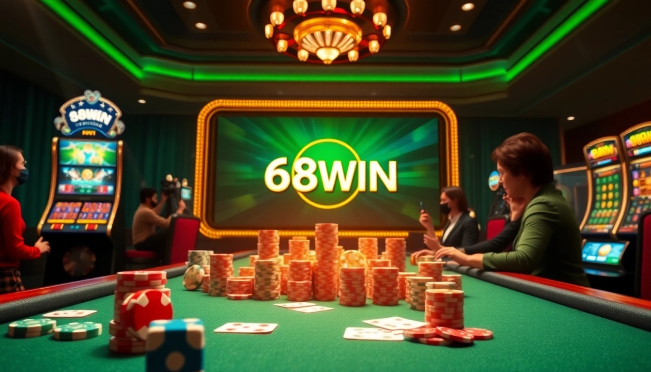 Engage with the thrilling game 68WIN as players strategize at the casino table.